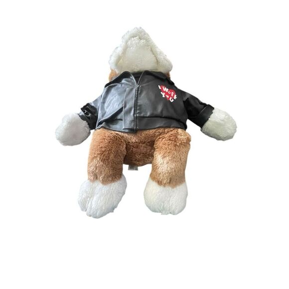 DanDee Collectors Choice Kids Tan Black Biker Bulldog W/ Leather Jacket Plush OS - Picture 8 of 12